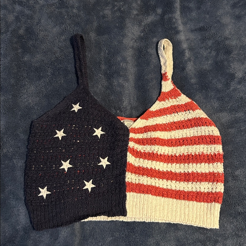 American Eagle American Flag crop top